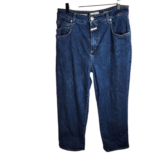 Closed Jeans Womens 32 Made in Italy Organic Cotton Dark Wash High Rise Straight - Picture 1 of 15
